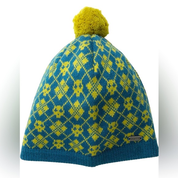 New Pistil Smash Beanie, Marine Chartreuse Skull - Picture 1 of 5